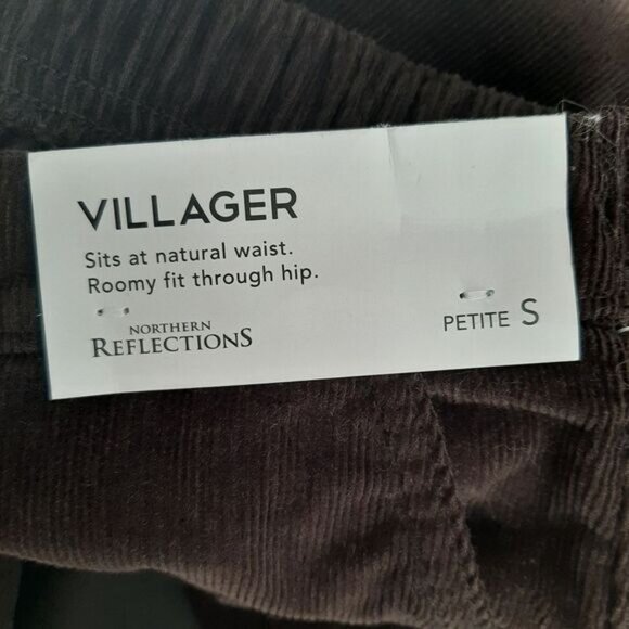 NORTHERN REFLECTIONS New - Villager Pull-On Corduroy Pants Brown Sz S Petite - Picture 10 of 11